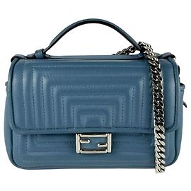 Fendi Schultertasche aus blauem Leder Blau