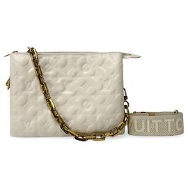Louis Vuitton Coussin Monogram Embossed Lambskin PM Weiß