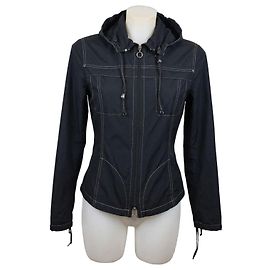 Autre Marque MAX&Co. Casaco Preto com Capuz e Costuras Contrastantes Preto