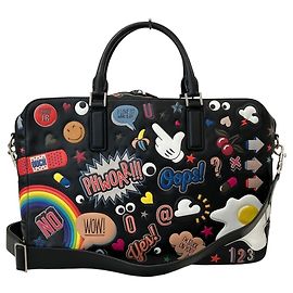 Pasta Anya Hindmarch Walton com autocolantes Wink Preto Multicor