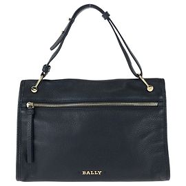 BALLY Bally BLOOM HOBO Bolsa de mão em couro preto Preto