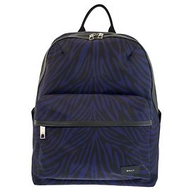 Bally Zebra Print Navy Black Nylon Backpack Black Navy blue