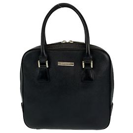 mala tote Burberry em couro preto Preto
