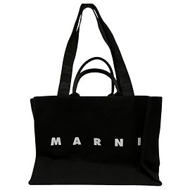Sac Tote Marni en toile noire Noir
