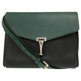 Borsa a tracolla in pelle Burberry Nova Check Nero Beige Verde