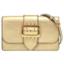 Borsa a tracolla Burberry Buckle in pelle metallizzata oro D'oro Metallico