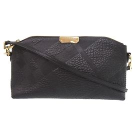 Bolso de hombro Burberry Chichester de cuero negro Negro