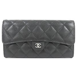 Cartera bi-fold Chanel Timeless Classic Line Negro