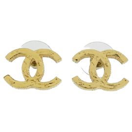 Chanel ABC502 Gold Stud Earrings Golden