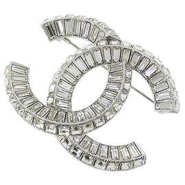 Broche de cristal Chanel 63085 Plata Otro