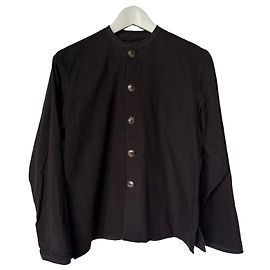 Autre Marque Chemise en coton marron col officier Marron
