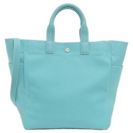 Autre Marque Tiffany Blue Leather and Canvas Handbag Other