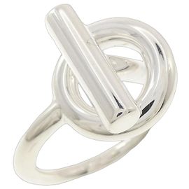 Anel Hermès Echappé Band Prata
