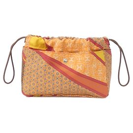Hermès Hermes CARRE EN CRAVATES Pochette de sac à main Fourbi Rouge Orange