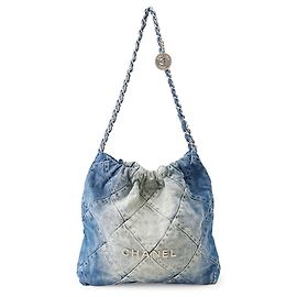 Chanel Matelasse Blue Denim Shoulder Bag Blue