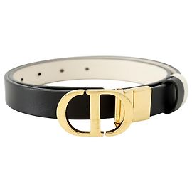 Cinturón reversible Christian Dior Negro Blanco