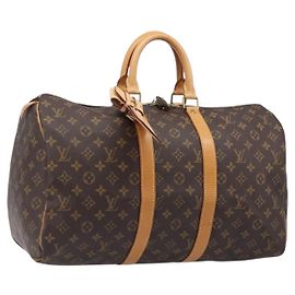 LOUIS VUITTON Monogram Keepall 45 Boston Bag M41428 LV Auth 201506V Monogramme