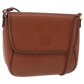 Bolsa de Ombro Burberrys em Couro Marrom Tom Dourado Auth BA16146 Marrom Outro