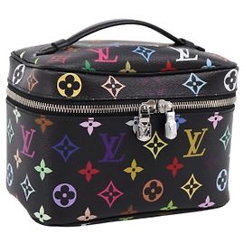 LOUIS VUITTON Monogram Multicolor Nice Mini Pouch Black M13747 LV Auth mr2917SM Preto