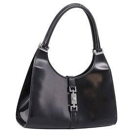 GUCCI Jackie Handtasche Leder Schwarz Silber 002 1067 Auth gh2346 Schwarz Silber