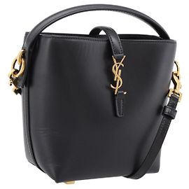 Autre Marque SAINT LAURENT Handtasche aus Leder 2way Schwarz Gold Auth ka6358M Schwarz Golden