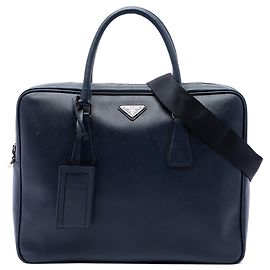 Sac business Prada Saffiano bleu Bleu