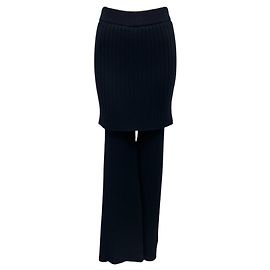 Saia-calça de malha de lã sobreposta Loewe Navy Blue / Marino Azul marinho