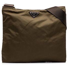 Bolsa tiracolo Prada Tessuto castanha com fecho superior Marrom