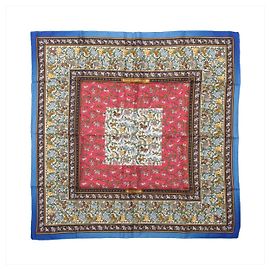 Hermès Carré 90 "CHASSE en INDE" Lenço de seda Azul Azul
