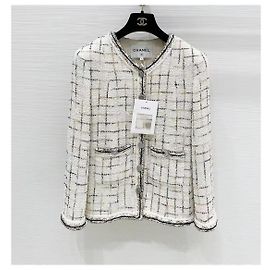 Chanel Tweed Jacket White Robot Print Multiple colors