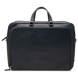 Borsa business Prada Saffiano Cuir nera con tasca frontale con zip da viaggio Nero