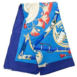 Lenço de seda Hermès Daimyo Azul 90 Scarves Azul