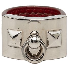 Bague Silver Hermès Palladium Plated Collier de Chien Argenté