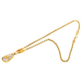 Collier pendentif goutte Chanel CC plaqué or doré Doré