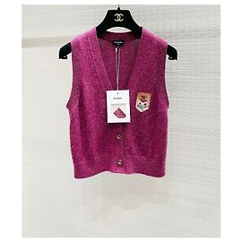 Chanel Punto de Cachemira Rosa Multicolor