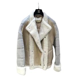 Cappotto Chloé in shearling grigio Multicolore