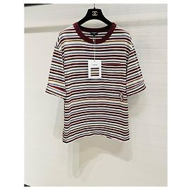 Chanel Striped Cotton Cropped Top Multicolor Multiple colors