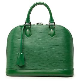 Green Louis Vuitton Epi Alma PM Handbag Green