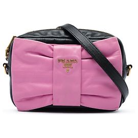 Bolso bandolera Prada Nappa Fiocco Bow negro Negro