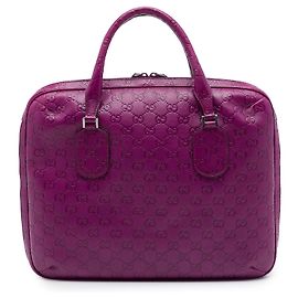 Mala de Negócios Gucci Guccissima Roxa Roxo