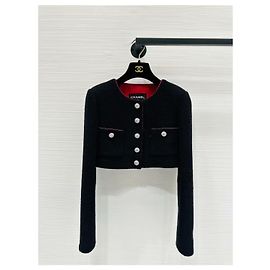 Veste Chanel en tweed noir taille 34 Multicolore