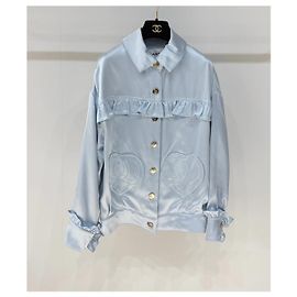 Chanel Silk Jacket Blue Multiple colors