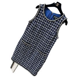 Chanel Multicolor Plaid Sequined Tweed Dress Multiple colors