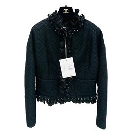 Chaqueta Chanel Metiers d'Art de tweed negro Multicolor