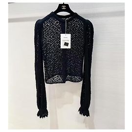 Top de punto Chanel multicolor de lana con mangas abullonadas Multicolor
