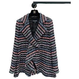 Chanel Tweed Jacket Multicolor Sequins Size 36 Multiple colors