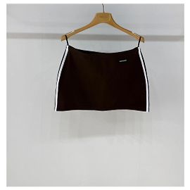 Gonna Miu Miu in cotone marrone con logo Multicolore