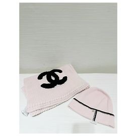 Chanel Pink Wool Knit Beanie with Black Trim Multiple colors