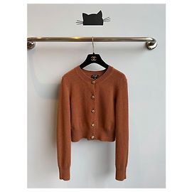 Chanel Strickjacke aus Kaschmir orange Mehrfarben