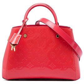 Sac Satchel Louis Vuitton Monogram Vernis Montaigne BB Orange Orange
